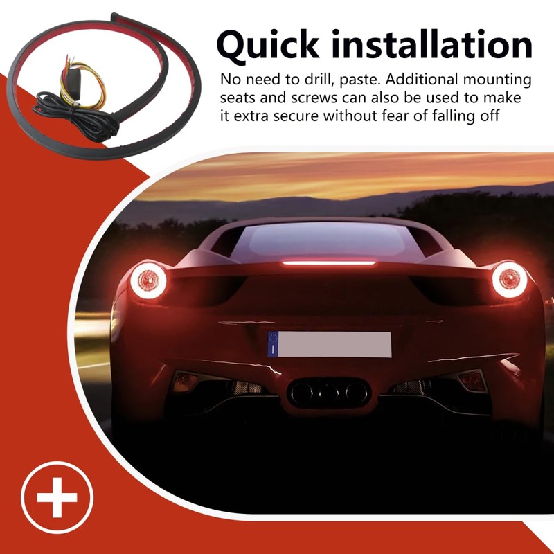 2025 Upgraded 40inch Car LED Rear 3rd Stop Brake Strip