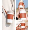 Bombinate Leather Cup Holder Round Coffee Handle Strap Bag