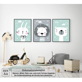 Lalelu-Prints Children's Room Poster Set of 3 DIN A4 I Nursery Decoration Girl Boy I Wall Decoration Wall Murals