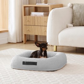 Arlee Bumper Box Memory Foam Pet Bed, Removable Washable Cover, Comfortable Calming Dog Bed for Extra Comfort, Breathable, Crate & Kennel Furniture, Ideal for Pets, Puppies, and Dogs, Grey, Small