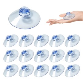Suction Cups Without Hooks, 1.77 inch, 16 Pack, Clear Rubber for Glass Window Home Organization