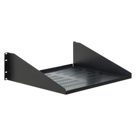 ICC 3U Server Rack Shelf, Heavy-Duty Ventilated Steel Cantilever Tray for 19" Network Equipment Racks, 15" Deep, 50 lbs Capacity, Single-Pack, Black