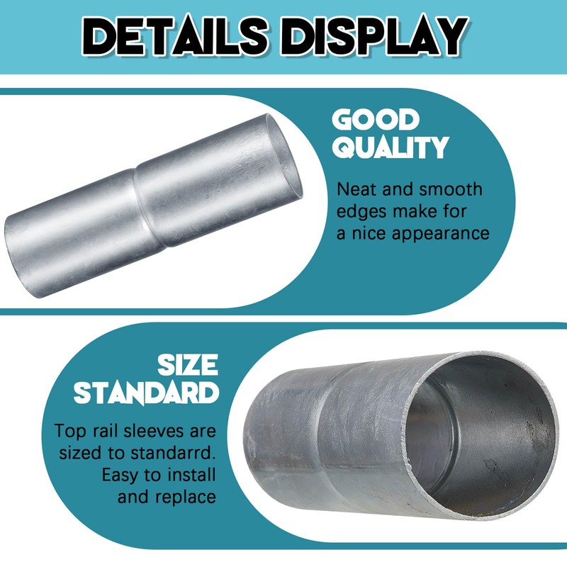 Tandefio 8 PCS Top Rail Sleeve Galvanized Steel Chain Link