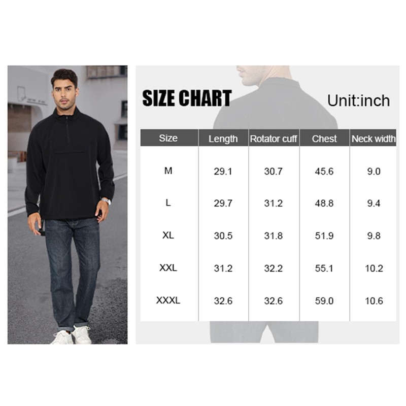 SEGANUP Men's Lightweight Quarter Zip Pullover for Golf, Hiking, and