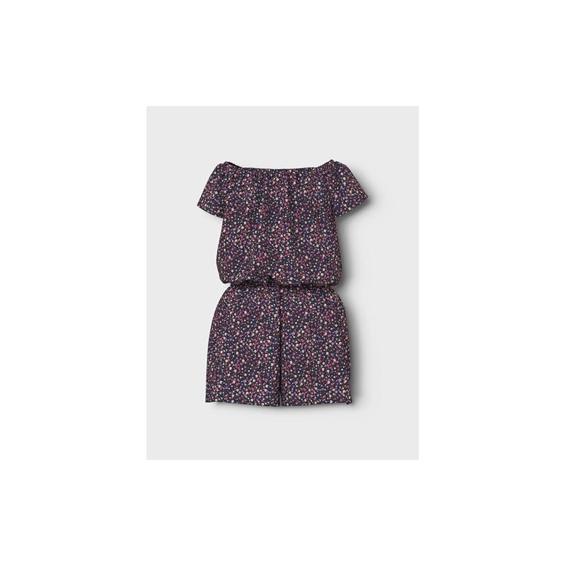 Name It Girls' Nkfvinaya SS Playsuit Fffff Noos, Navy Blazer,