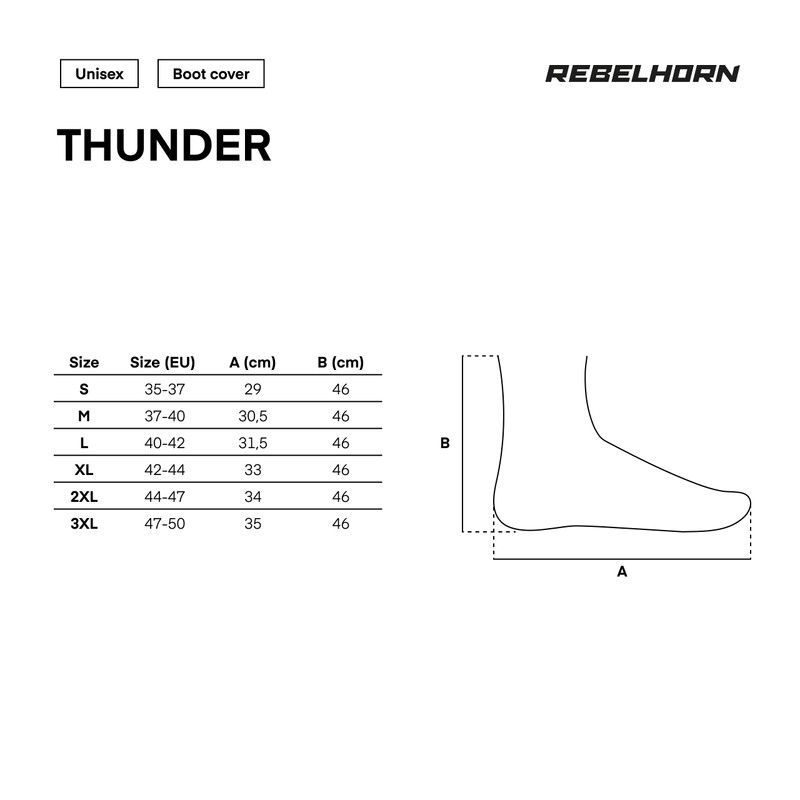 REBELHORN Thunder Wasserdicht Regenschutz für Motorradstiefel Rutschfeste Sohle Elastische Bänder