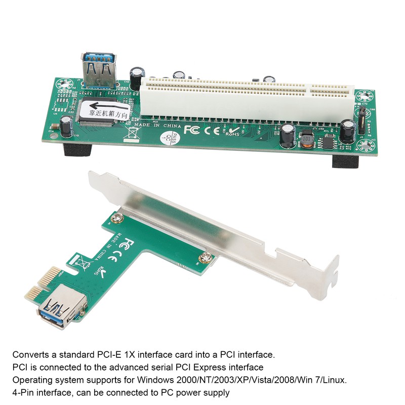 PCIE Express to PCI Adapter Network Card Controller Mini ASM1083