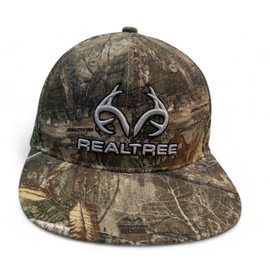 Realtree Camo Antler Logo Mesh Flat Hunting Classic Trucker Cap Hat - RT Edge - Snapback High Crown Sweatband 6 Panel High Crown Trucker Hat