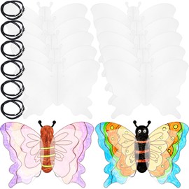 Suzile 12 Pack Color Your Own Fairy Wings Bulk DIY Unpainted White Butterfly Wings Princess Fairy for Boys and Girls Arts and Crafts Activity