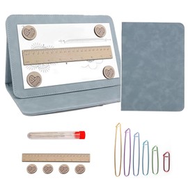 Magnetic Crochet Knitting Pattern Holder with 6pcs Stitch Holders for Knitting UK Knitting Chart Patterns Keeper Document Holder for Knitting Beginner Accessories Crochet Lover Office Supplies