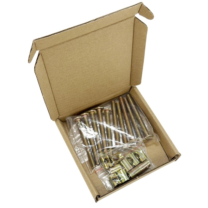 10-Set M6 Furniture Bolt and Nut Kit, Hex Socket Bed