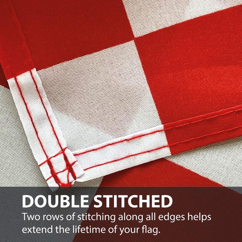 NWFlags Red & White Checkered Flag 18" x 12" 75d