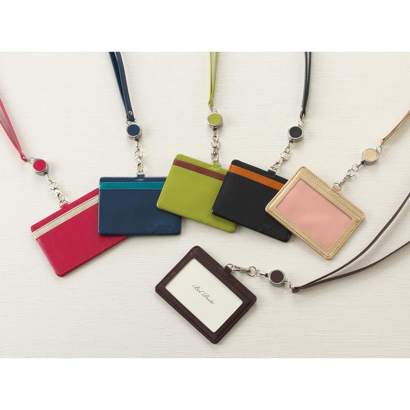 Sekisei BP-5703-68 ID Card Holder with Reel Black Orange Bell
