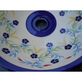 The SinkWorks Star Thistle Hand-Painted Ceramic Vessel Sink