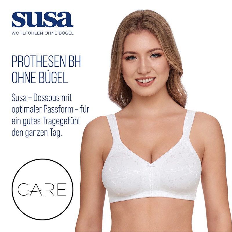 SUSA Women's Prothesen-BH ohne Bügel mit vorgeformten Taschen Everyday Bra,