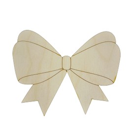 Unfinished Detailed Bow Wood Cutout Available in a Variety of Sizes and Thicknesses (1/4" Thickness, Small 5" x 4" (Package of 10))