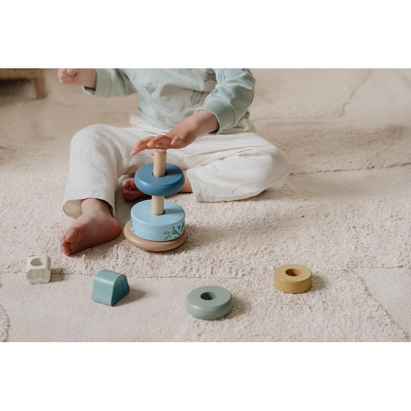 Little Dutch 7242 FSC Wooden Stacking Tower Ring - Forest