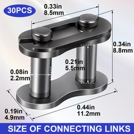 OIIKI 30 PCS Roller Chain Offset Link #25, Steel Alloy Master Connector Link, Heavy Duty Crank Link Suitable for Motorcycle, Bike, Home and Industrial Machinery, Sports Utility Vehicles