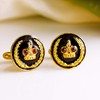 Blue Cufflinks Royal Crown with Garnets Jewelry for Men Gold