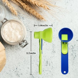 Scoop Spoon, Pack of 2 Protein Powder Measuring Spoons, Dosing Spoon, Funnel Scooper, Powder Scooper, Protein Powder, Funnel Scoop, Leak-Proof, Easy to Clean