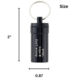 Needzo Pill Holder Keychain, Purse Accessories, Pray Hope and Dont Worry, 0.87x2 Inches