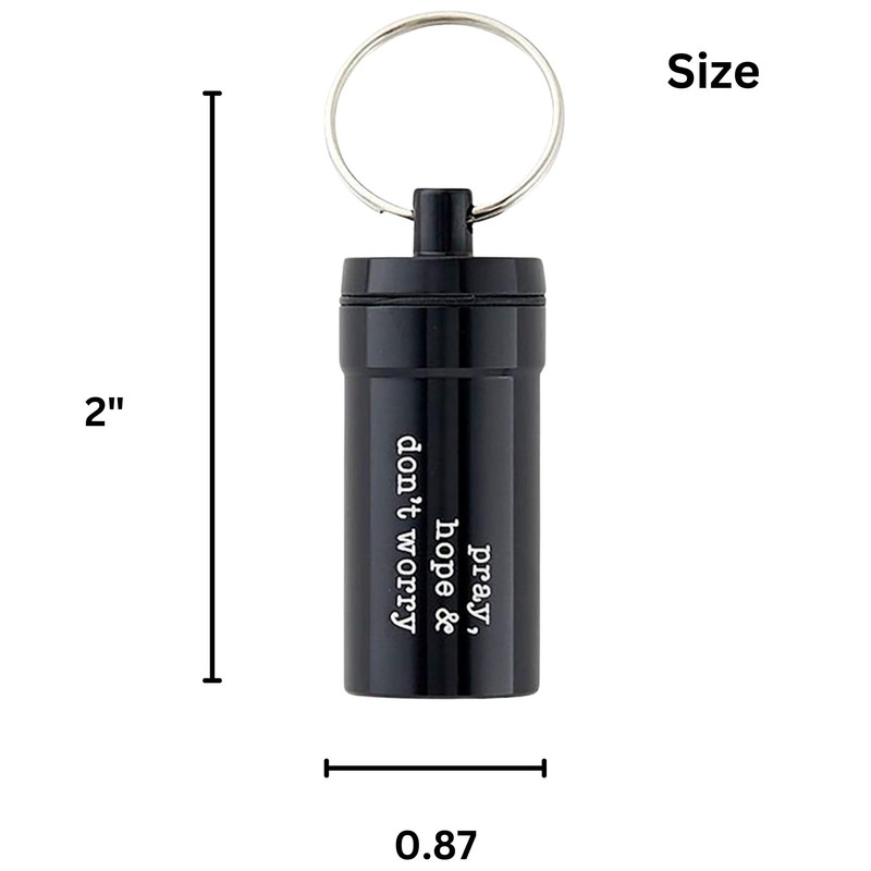 Needzo Pill Holder Keychain, Purse Accessories, Pray Hope and Dont