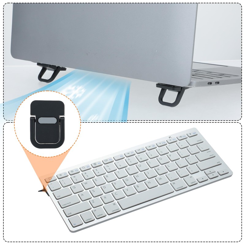 Apausvcm 2Pcs Keyboard Riser, Self-Adhesive Mini Keyboard Stand for Desk