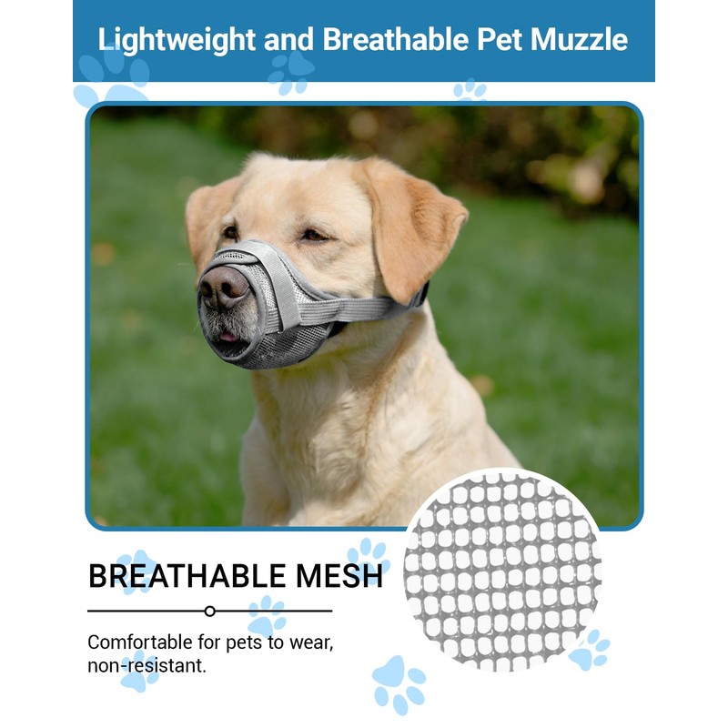 Dog Muzzle 2 Pack, Soft Mesh Breathable Muzzles for Small