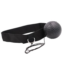 Boxing Ball Punching Ball Moving Vision Reflexes Hitting Punching Practice Stress Relief with Nylon Headband for Outdoor Bedroom Beginner Fitness (Black Ball)