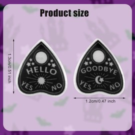 Witch Ghost Ouija Board Earrings, Creative Hello Goodbye Witchy Planchette Anatomical Heart Gothic Earrings Stylish Goth Punk Witchy Jewelry for Women (Black)