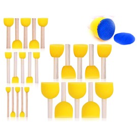 KAPSING 25 Piece Foam Brush Set, 5 Sizes Sponge Dab Brush Set, Sponges Dab Brush Set for Paints and Varnishes of All Types