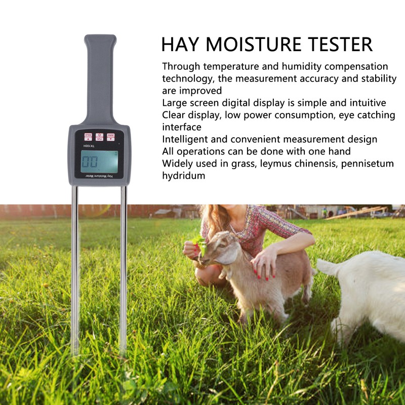 Hay Moisture Meter ABS Housing Digital Display Handheld Multifunctional Portable