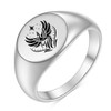 Rise From Ashes Phoenix Signet Ring for Women, Stainless Steel