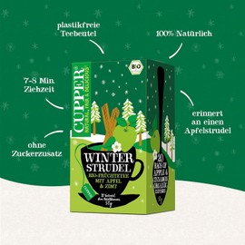Cupper Bio-Früchtetee "Winter Strudel", 20 ungebleichte Teebeutel, umweltfreundlich, fair gehandelt
