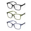 KoKoBin Reading Glasses 3 Pairs Square Eyeglasses for Women Fashion