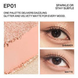 INTO YOU 9 Colors Eyeshadow Palette，Shimmer & Matte Shades Eye Shadow, Warm & Cool Pigments, Long Lasting，Smooth Formula，Metallic Nude Brown Rose Gold, Eye Make up，0.26 Oz