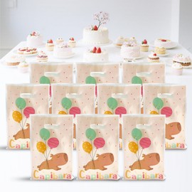 AXWATDEI 50Pcs Capibara Goodie Bags - Summer Chill Style Capibara Party Bags with Handles for Capy Theme Birthday Baby Shower Party, Boy's and Girl's Classroom Exchange Party Favors