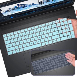 2PCS Keyboard Cover Skin for 15.6" Dell Latitude 3540 3550 5550 5540 5530 5531 5520 5521, 15.6" Dell Precision 3590 3591 3580 3581 3570 3571 3560 3561 Keyboard Protector, Mint+Clear
