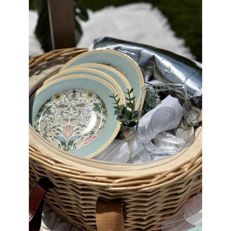 SET OF 6 Morris Garden Porcelain Dessert Plates Floral Bone