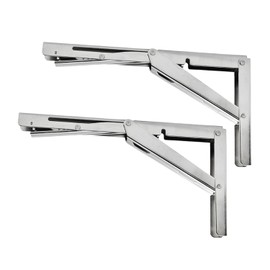 MARINE CITY Table Bracket Long Release Arm, 304 Stainless Steel Folding Shelf Bracket, 12-inch Arm, Supports 330LB, Space-Saving Design for Marine, Boats, Tables, Shelves, Storage Racks (Pack of 2)