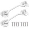 2pcs White Cabin Hooks 8 Inch, Stainless Steel Gate Hook