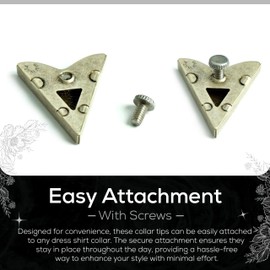 HHH Designs Brown Acrylic Collar Tips-Western Collar Tip-Dress Shirt Collar Stays-Silver Finish-Collar Stays for Men & Women