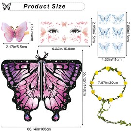 YeahBoom Butterfly Costume Women, Butterfly Wings Adult, Butterfly Cape Women, Carnival Costume Women, Butterfly Costume Adult, Butterfly Headband, Costume Butterfly Women