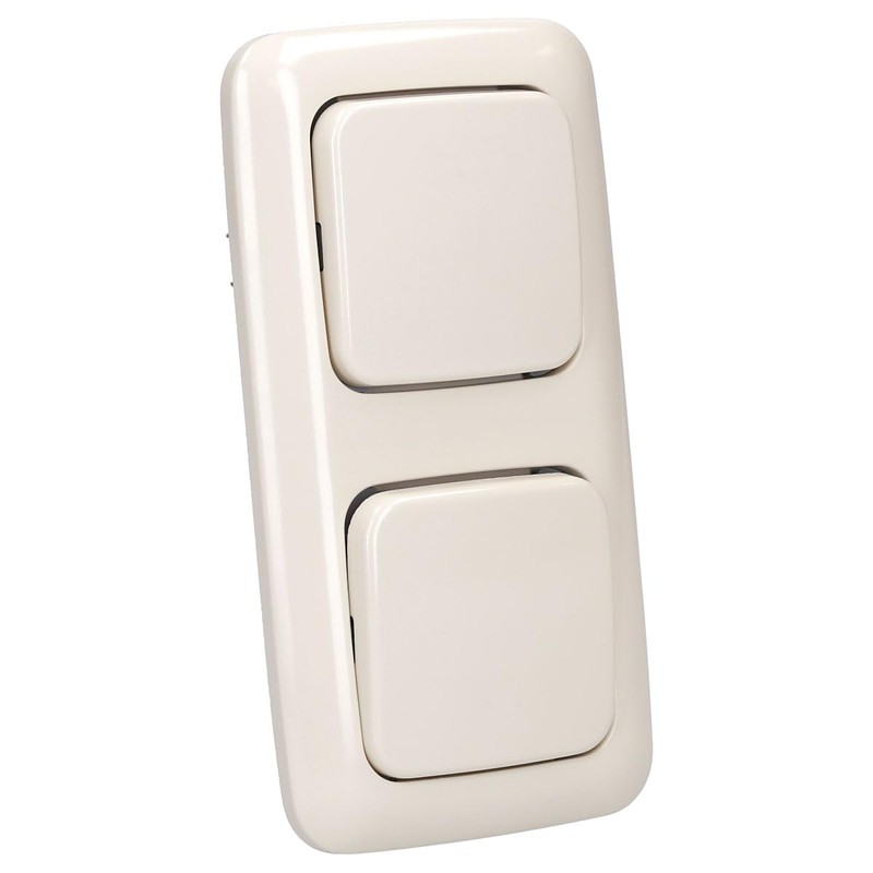 Busch-Jaeger Duro 2000 Complete Set Double Light Switch as Push