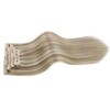 Moresoo Clip-In Real Hair Extensions, Brown with Blonde, Remy Real
