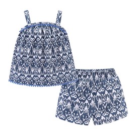 Mud Kingdom - Conjunto de camisetas y pantalones cortos para niña, Azul marino, 2 Años