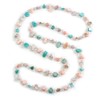 Avalaya Pastel Pink/Teal/Off White Shell Nugget and Transparent Glass Bead