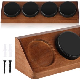 CroBlissful Hockey Puck Display Case Wooden Ice Hockey Holder Wall Mount for 4 Pucks Hockey Room Decor Souvenir Display Stand
