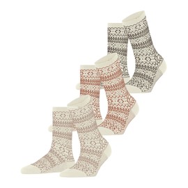 ESPRIT Women's Sami Pattern Multipack W So Cotton Patterned 3 Pairs Socks, White Off-White 2040, 3.5-7