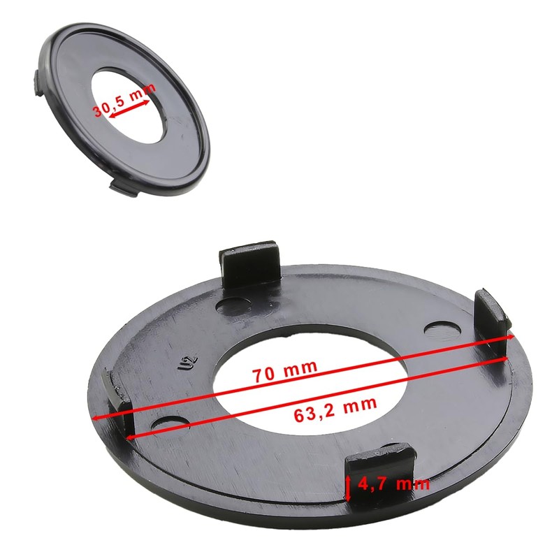 LST 4x Felgendeckel Naben Abdeckung Schwarz ø 70mm Blende Nabendeckel
